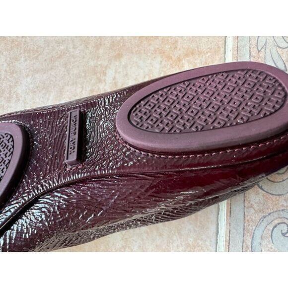 Tory Burch Travel T Ballet - Crinkle‎ in Oxblood size 7.5 M - Picture 8 of 12